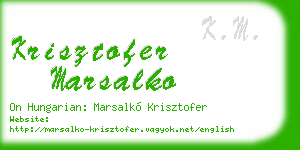 krisztofer marsalko business card